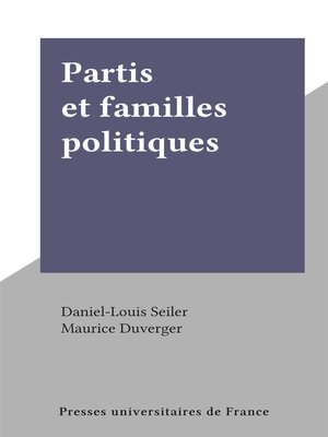 cover image of Partis et familles politiques